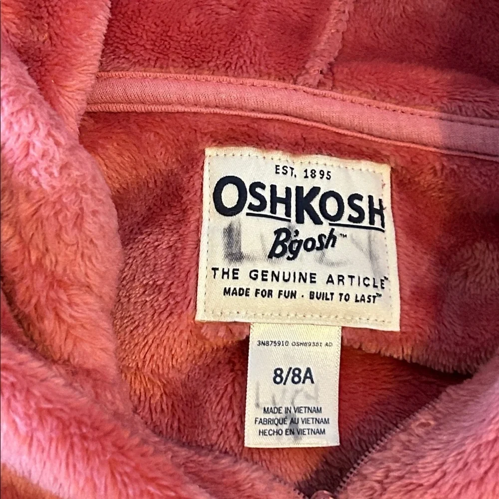 OSHKOSH B’GOSH TWO HOODIES FLEESE FULL ZIP PLUSH JACKETS FOR CHILDREN SZ 8
